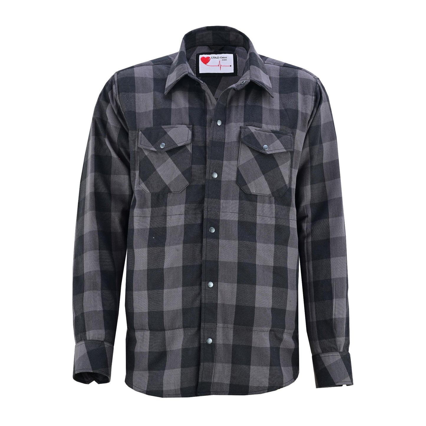 LVAD Men’s Flannel Shirt Gray & Black LVAD Gear