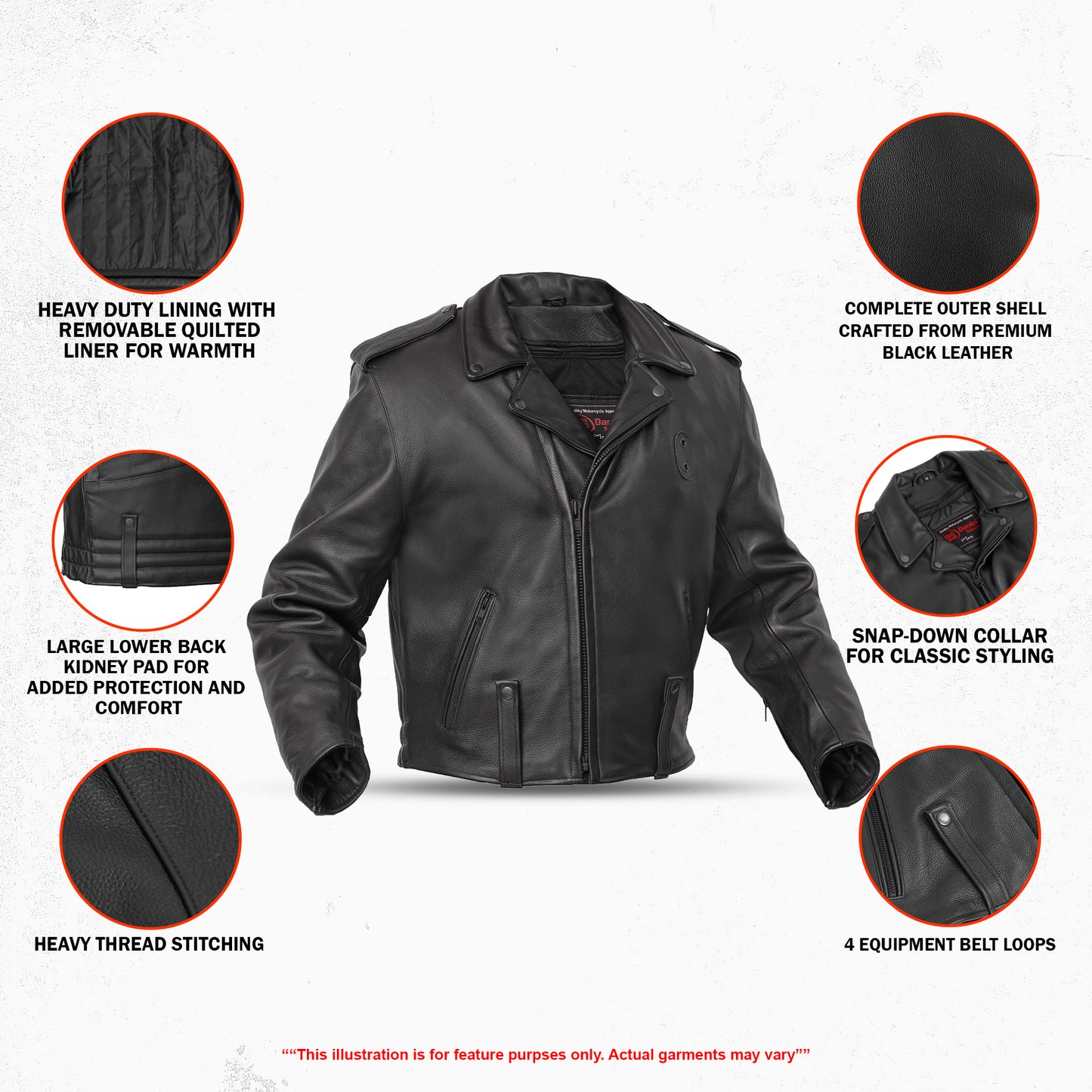 Law Line – Men’s Leather Motorcycle Jacket