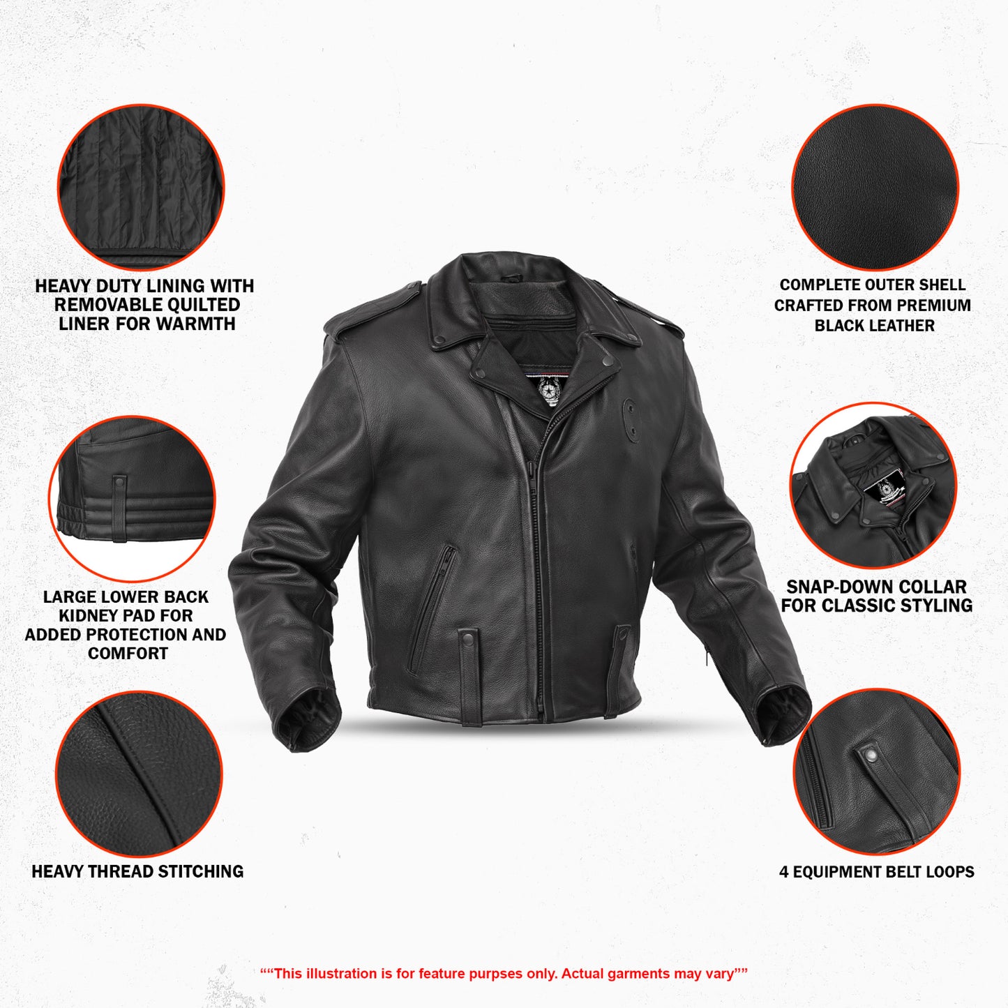 Law Line – Men’s Leather Motorcycle Jacket