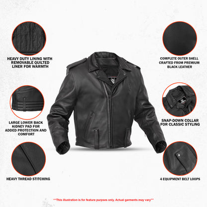 Law Line – Men’s Leather Motorcycle Jacket