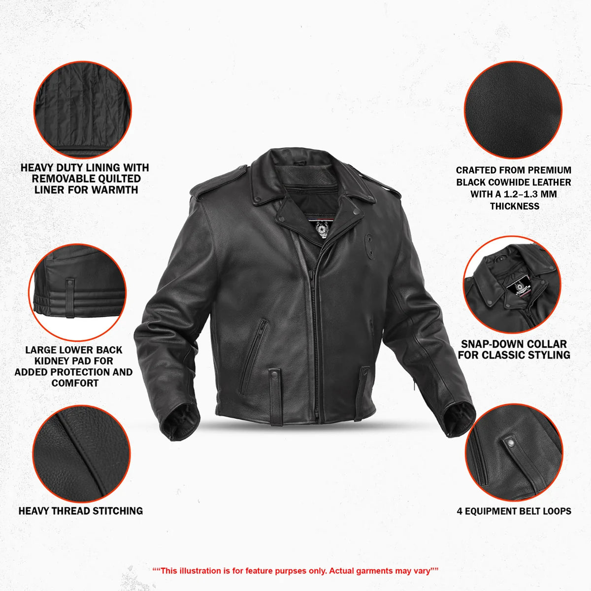 Law Line – Men’s Leather Motorcycle Jacket