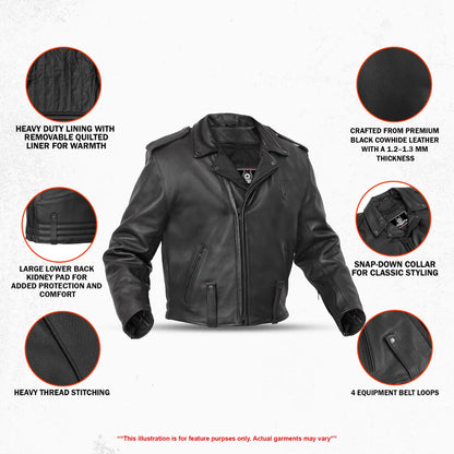 Law Line – Men’s Leather Motorcycle Jacket