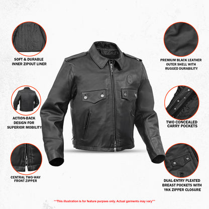 Line Hard – Men’s Leather Motorcycle Jacket