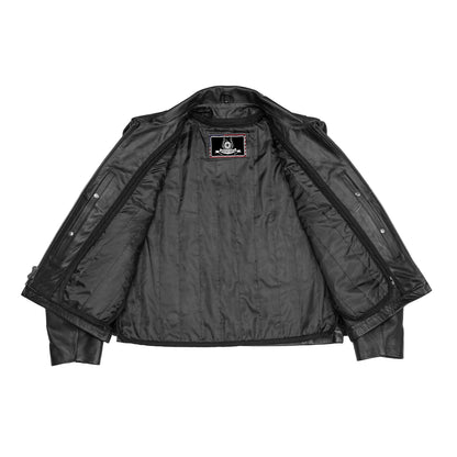 Line Hard – Men’s Leather Motorcycle Jacket