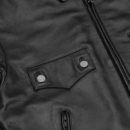 Line Hard – Men’s Leather Motorcycle Jacket