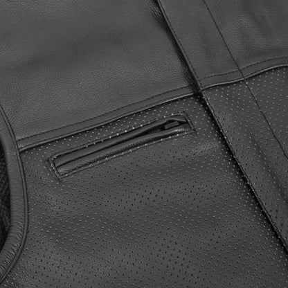 Mile Maker – Lowcut Men’s Leather Motorcycle Vest