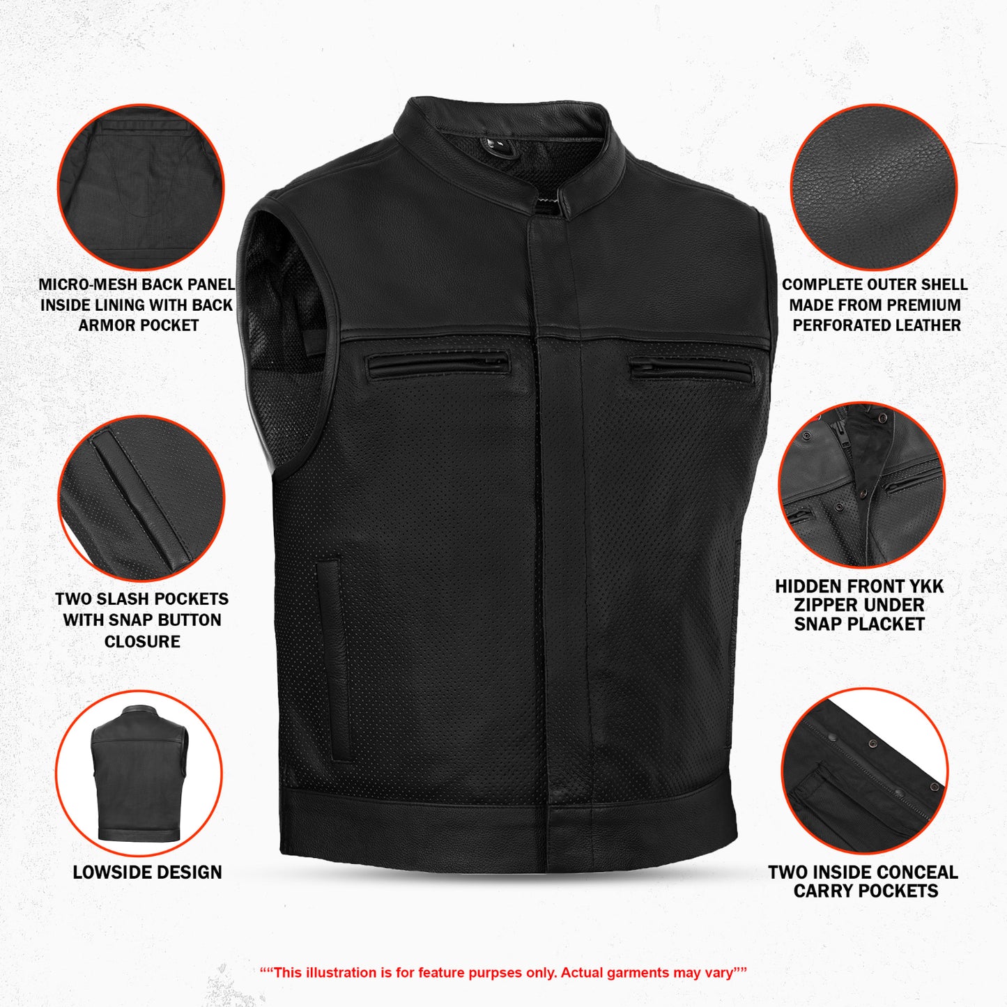 Mile Maker – Men’s Leather Motorcycle Vest
