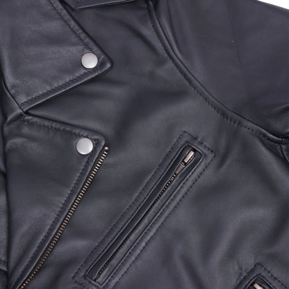 Moonlight Women's Navy Blue Fashion Leather Jacket
