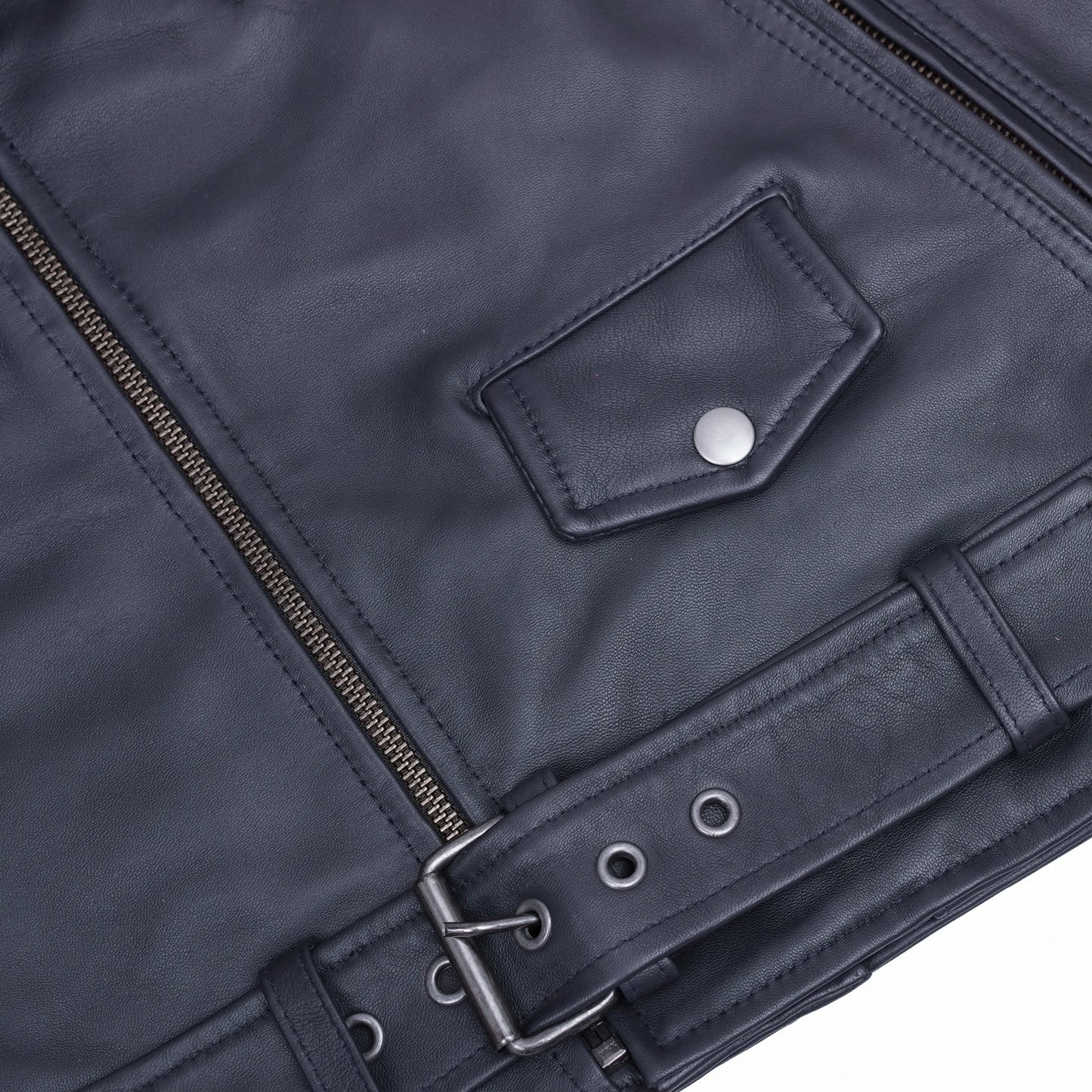 Moonlight Women's Navy Blue Fashion Leather Jacket
