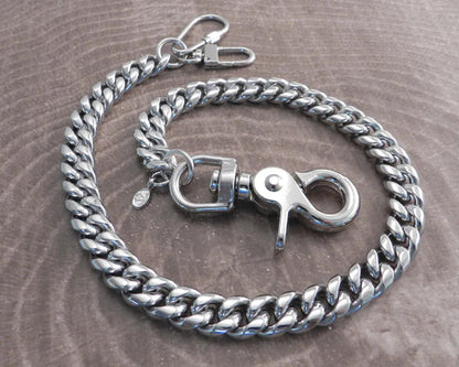 Cuban Smooth Leash Wallet Chain Stainless Steel