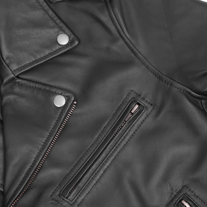 Night Shine Women's Black Fashion Leather Jacket