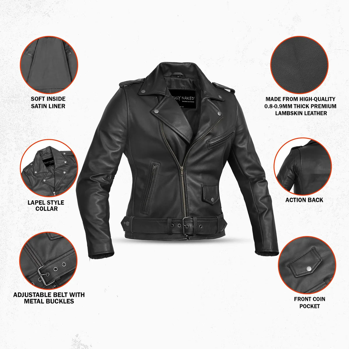 Night Shine Women's Black Fashion Leather Jacket
