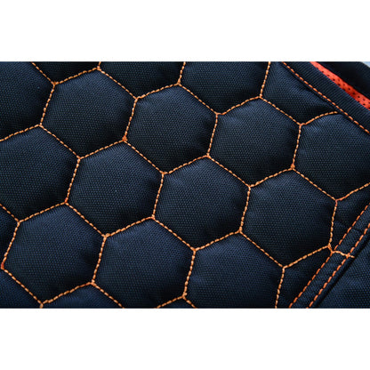 Night Tiger Men’s Black Mesh Textile Vest with Orange Diamond Stitch