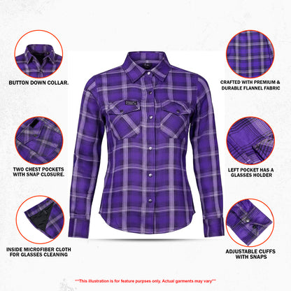 Purple Reign Women’s Purple and Gray Flannel Shirt