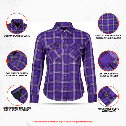 Purple Reign Women’s Purple and Gray Flannel Shirt