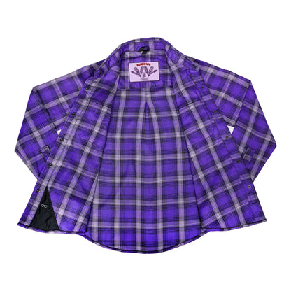 Purple Reign Women’s Purple and Gray Flannel Shirt