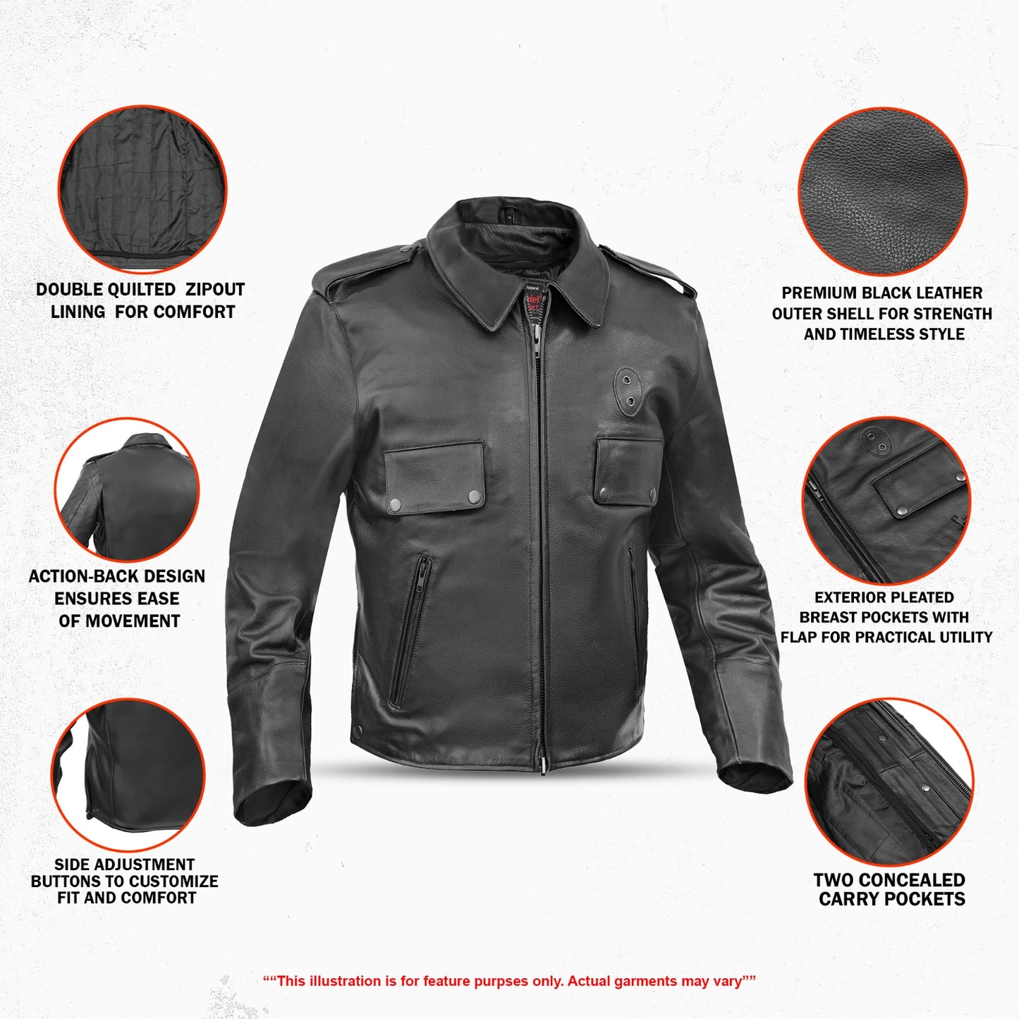 Raw Cope – Men’s Leather Motorcycle Jacket
