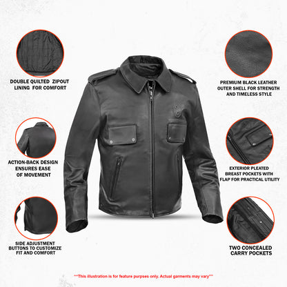 Raw Cope – Men’s Leather Motorcycle Jacket