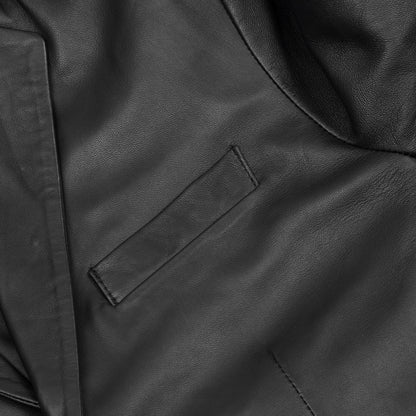 Retro Trim Men's Sheep Skin Leather Blazer