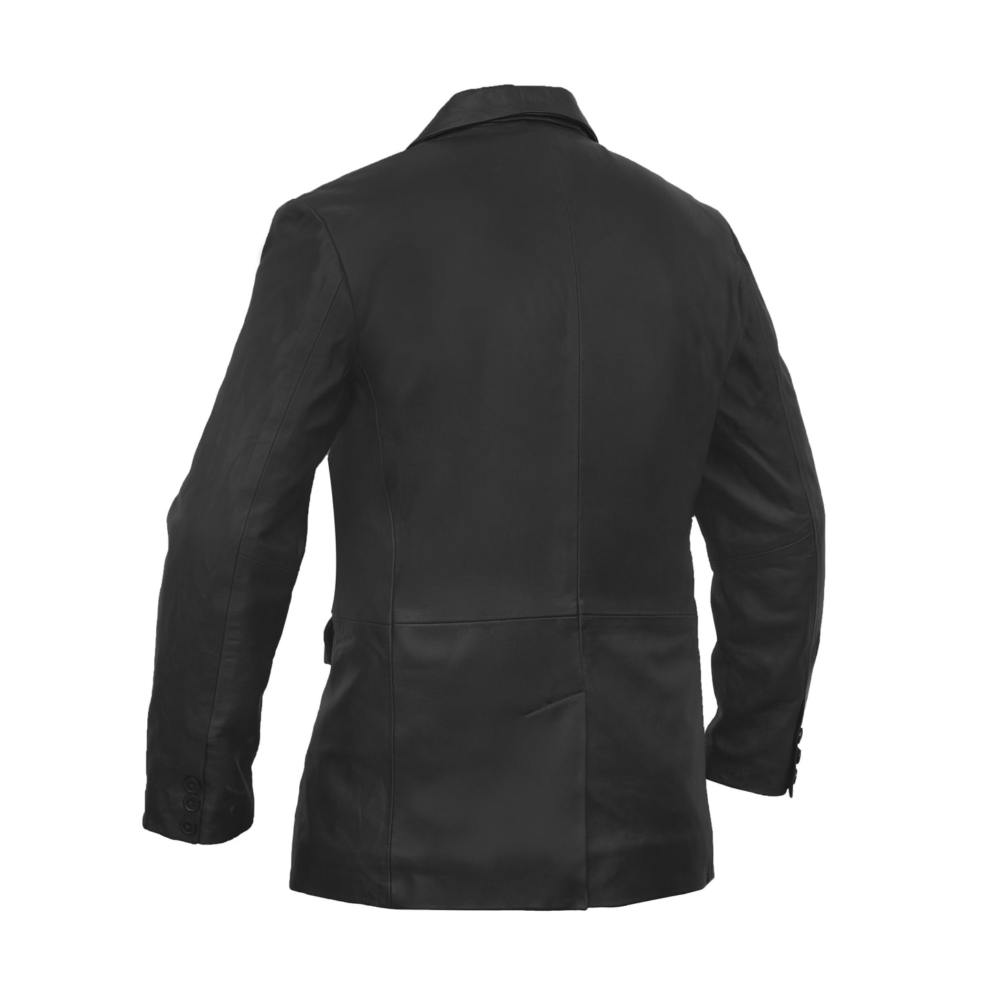 Retro Trim Men's Sheep Skin Leather Blazer
