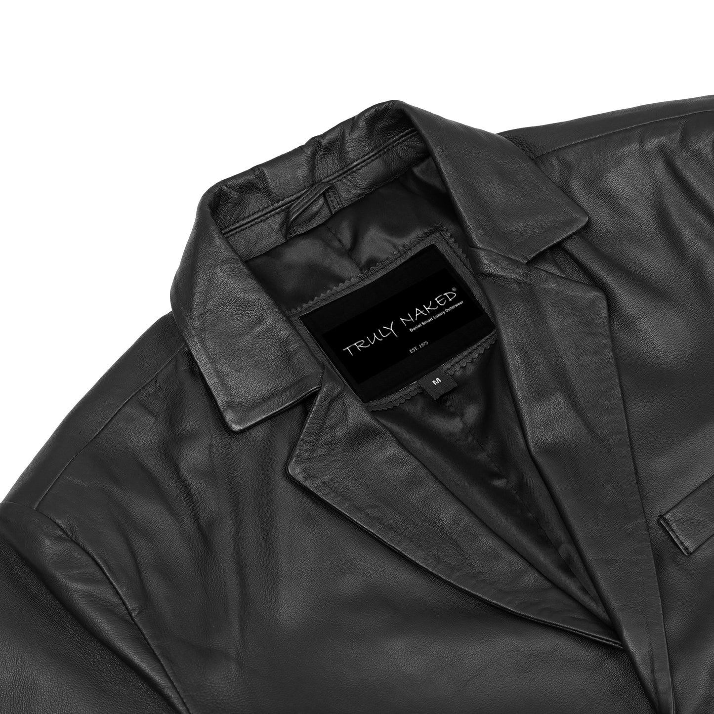 Retro Trim Men's Sheep Skin Leather Blazer