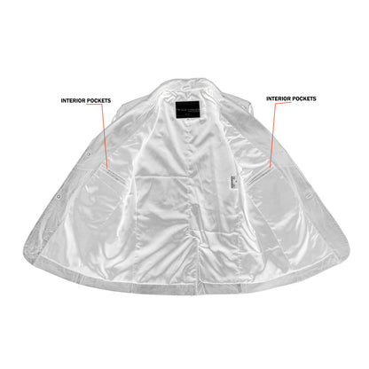 Retro Trim Men's Sheep Skin Leather Blazer