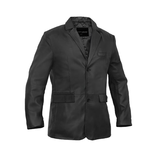 Retro Trim Men's Sheep Skin Leather Blazer