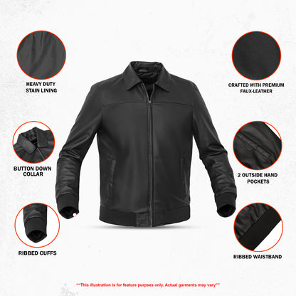 Ravven – Men’s Faux Leather Motorcycle Jacket