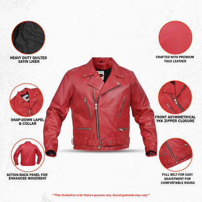 Reaper – Men’s Faux Leather Motorcycle Jacket