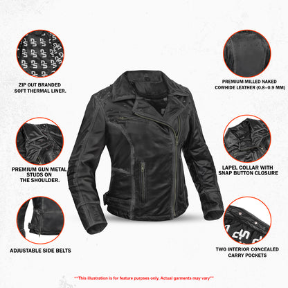 Rebelita – Women’s Leather Motorcycle Jacket