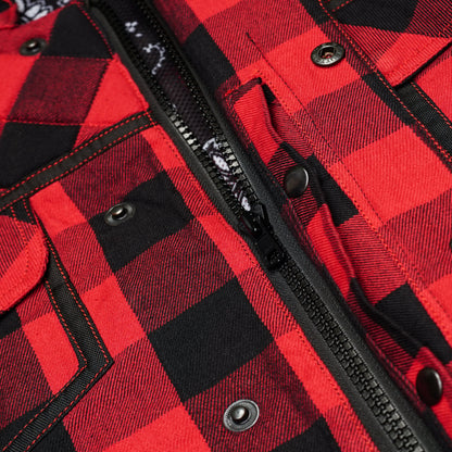 Red Blaze Black and Red Flannel Textile Vest
