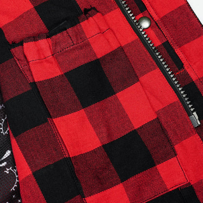 Red Blaze Black and Red Flannel Textile Vest