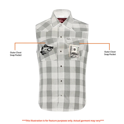 Red Styler Men's Red and Black Sleeveless Flannel
