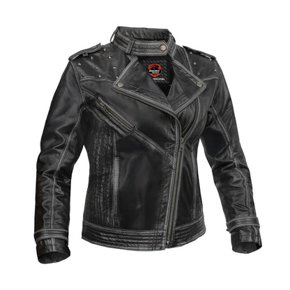 Riot Rose Women’s Leather Motorcycle Jacket