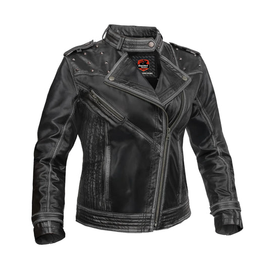 Riot Rose Women’s Leather Motorcycle Jacket