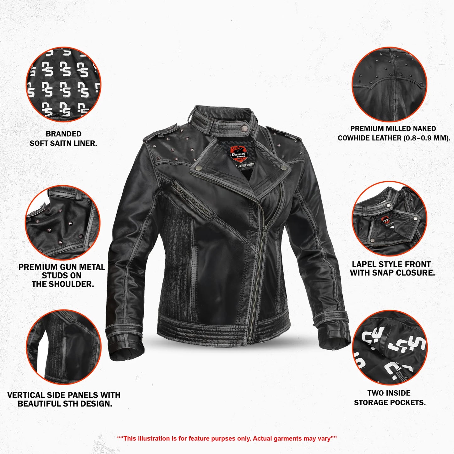 Riot Rose Women’s Leather Motorcycle Jacket