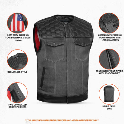 Road House - Men’s Denim Motorcycle Vest