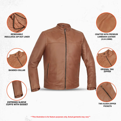 Rustic Stunner Men's Brown Fashion Leather Jacket