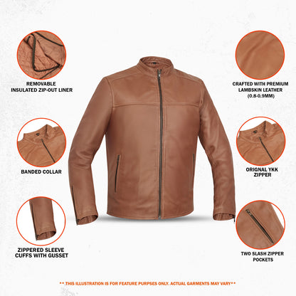 Rustic Stunner Men's Brown Fashion Leather Jacket