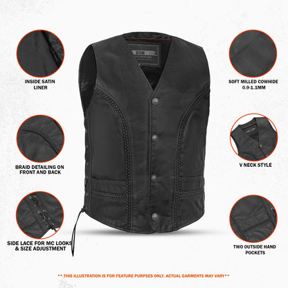 Rustler - Men's Motorcycle Leather Vest