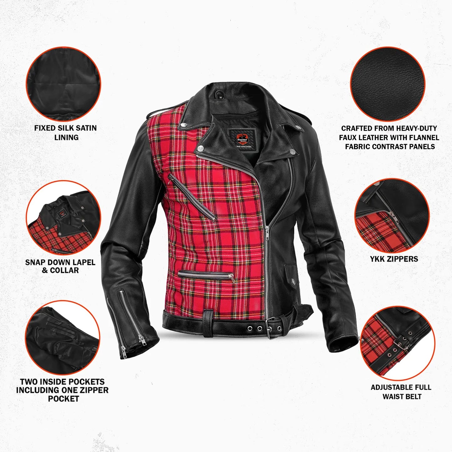 Scarlet Storm - Women’s Motorcycle Faux Leather Jacket