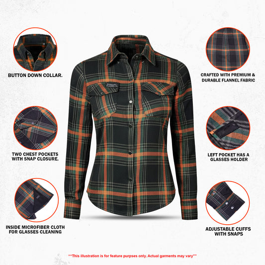 Sea Jewel Women’s Blue and Green Flannel Shirt