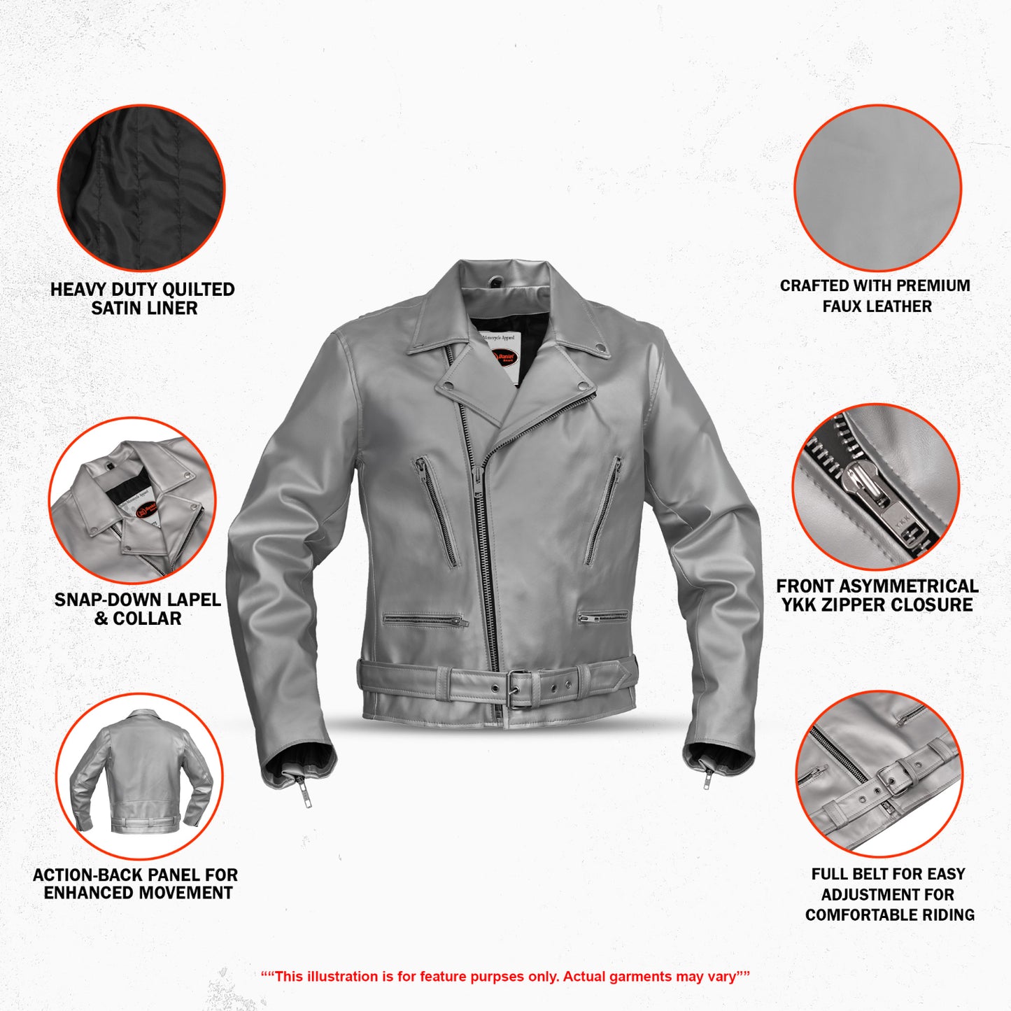 Sinister – Men’s Faux Leather Motorcycle Jacket