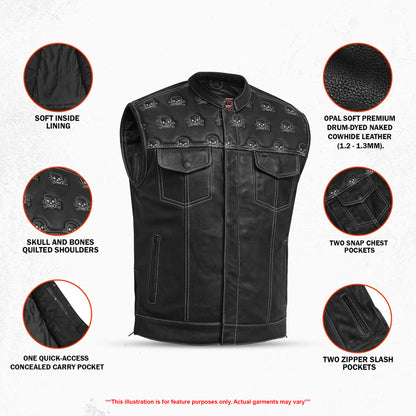 Skullster - Men’s Motorcycle Leather Vest