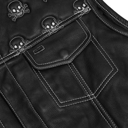 Skullster - Men’s Motorcycle Leather Vest