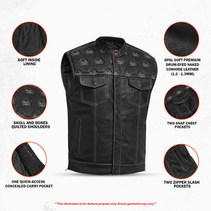Skullster - Men’s Motorcycle Leather Vest
