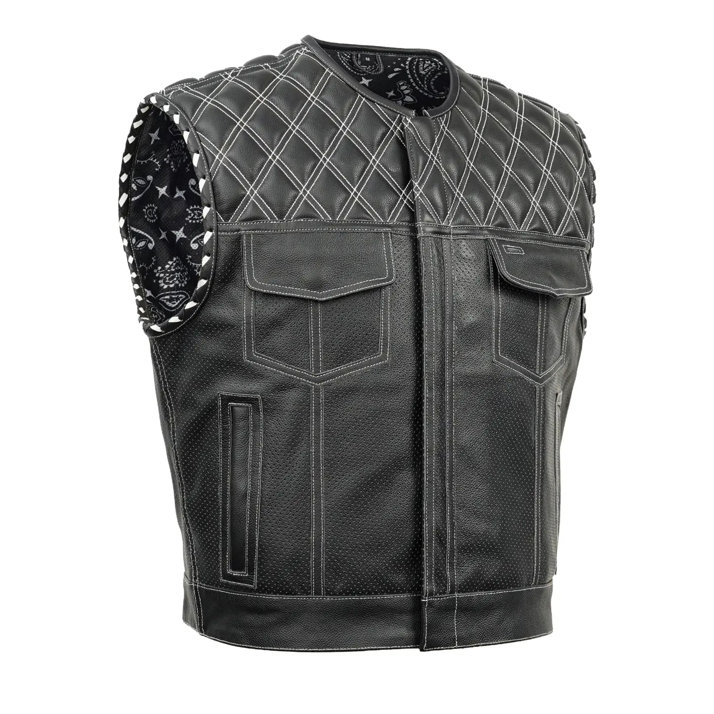 Sledgehammer - Perforated Lowside Summer Spark Men's Leather Vest