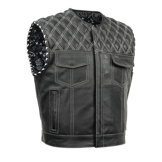 Sledgehammer - Perforated Lowside Summer Spark Men's Leather Vest