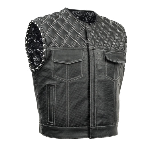 Sledgehammer - Perforated Lowside Summer Spark Men's Leather Vest