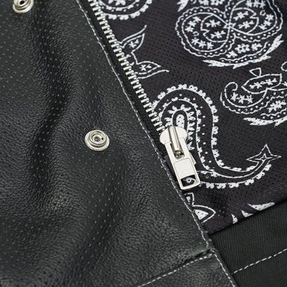 Sledgehammer - Perforated Low Cut Summer Spark Men's Leather Vest